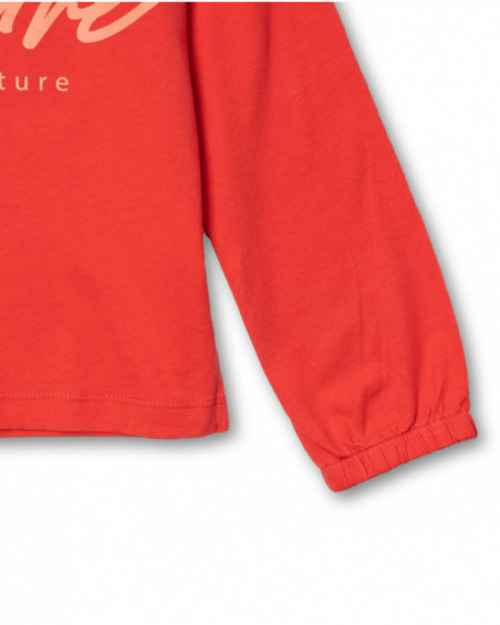 Long orange jersey T-shirt for girl Oasis