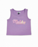 Purple knit tank top for girl Paradiso beach