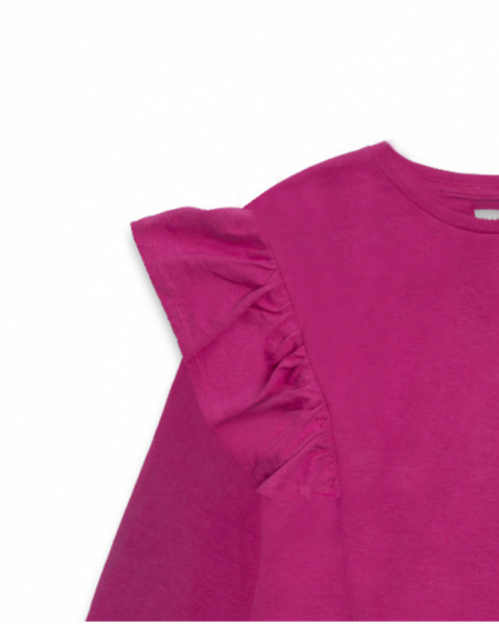 Long purple jersey T-shirt for girl Full Bloom