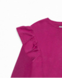 Long purple jersey T-shirt for girl Full Bloom