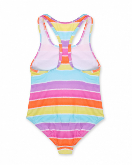 Striped swimsuit girl Paradiso beach