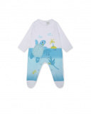 White knitted romper for boy Turtles