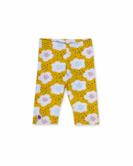 Yellow dot cycling legging for girl Tiny Critters