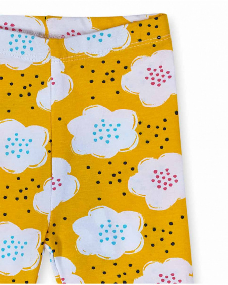 Yellow dot cycling legging for girl Tiny Critters