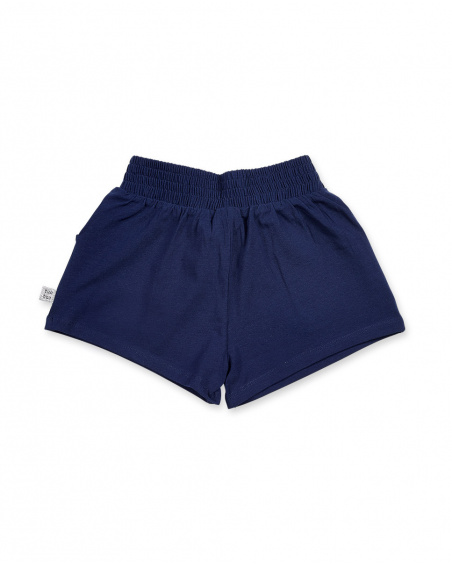 Navy blue knitted shorts for girl Basics Baby
