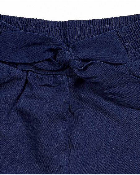 Navy blue knitted shorts for girl Basics Baby