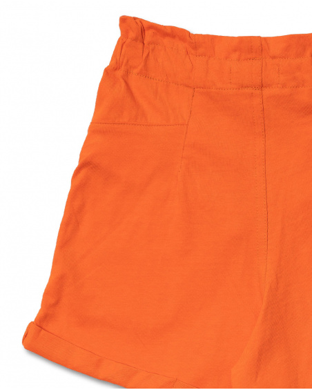 Orange knitted shorts for girl Full Bloom