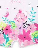 White knitted romper for girl Time to plant