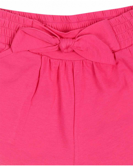 Pink knitted shorts for girl Basics Kids