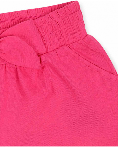 Pink knitted shorts for girl Basics Kids
