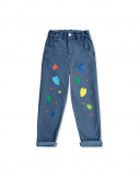 Long blue knitted trousers for girl Holidays