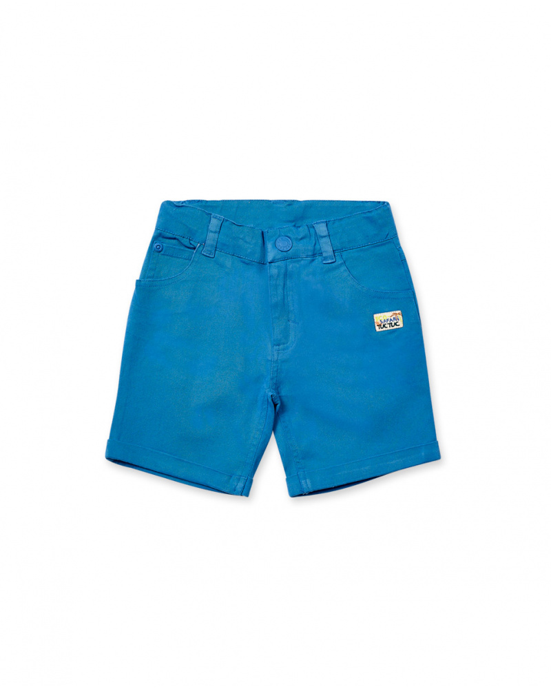 Boy's maroon twill Bermuda shorts Eco-Safari