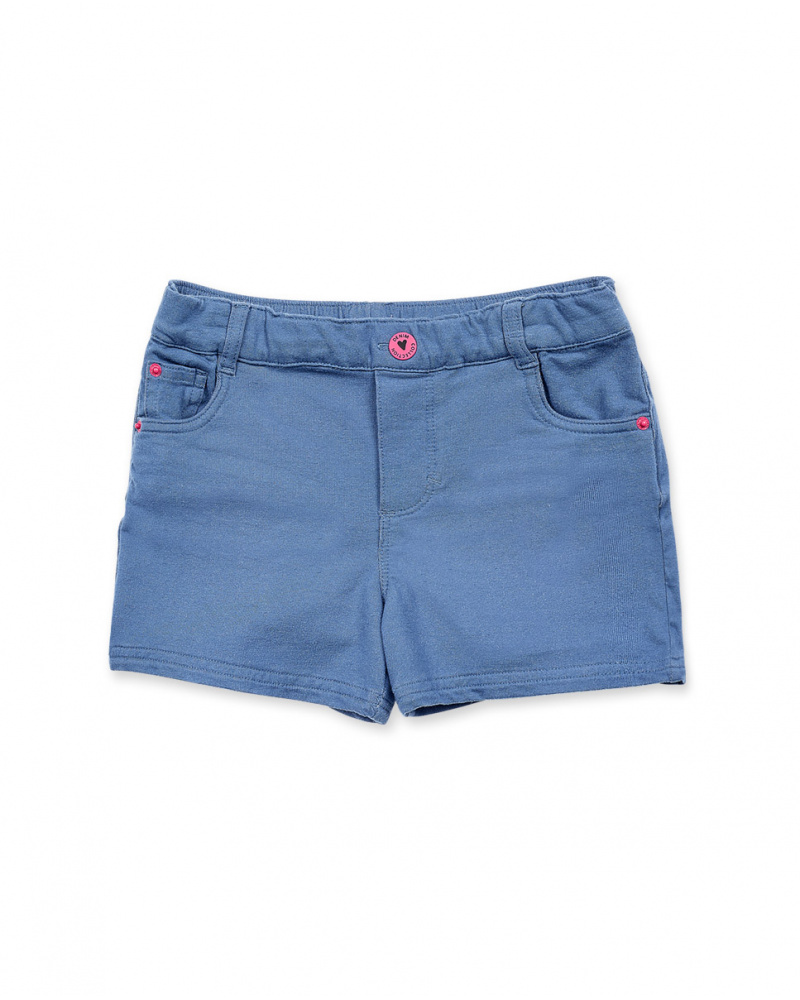 Blue knit short girl Paradiso beach