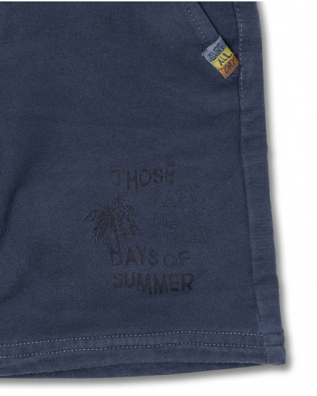 Boy's blue knit bermuda Beach Days