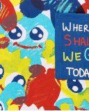 Boy's printed blue knit t-shirt Run Sing Jump collection