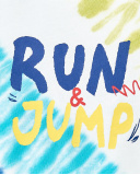 Boy's long white knit t-shirt Run Sing Jump collection