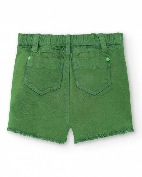 Short denim verde niña Banana Records