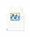 Camiseta tirantes punto blanco niño Sons of Fun