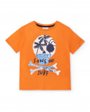 Camiseta punto naranja niño Sons of Fun