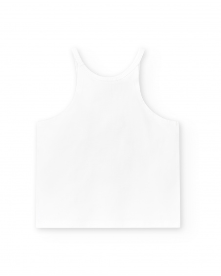 Camiseta tirantes punto blanco niña Rockin the Jungle
