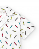 Camisa popelín blanco niño Race Car