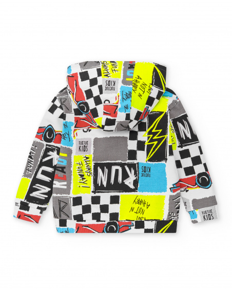 Chaqueta felpa gris niño Race Car