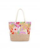 Bolso rafia estampado niña Paradise Beach