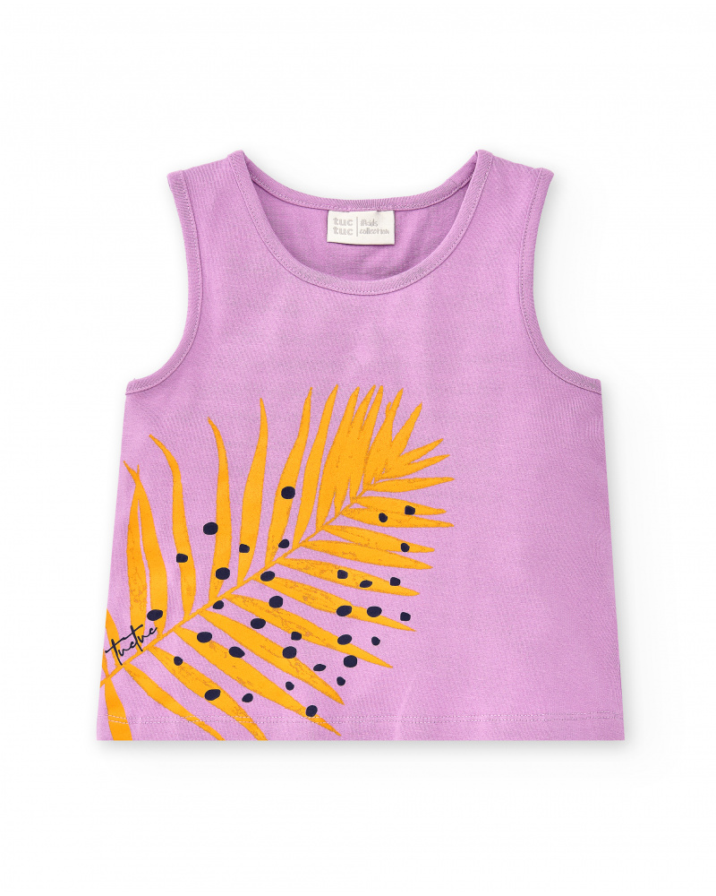 Purple knit tank top for girl Paradiso beach