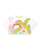Camiseta top punto blanco niña Paradise Beach
