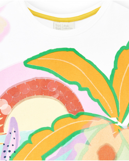 Camiseta top punto blanco niña Paradise Beach