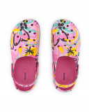 Zuecos goma lila niña Flamingo Mood