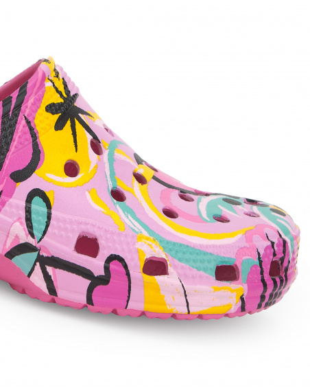 Zuecos goma lila niña Flamingo Mood