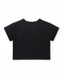 Camiseta punto negro niña Flamingo Mood