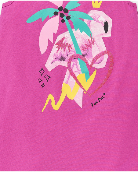 Vestido punto lila niña Flamingo Mood