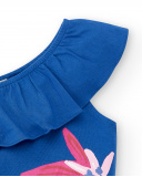 Camiseta punto azul niña Acid Bloom