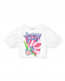 Camiseta corta punto blanco niña Acid Bloom