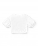 Camiseta corta punto blanco niña Acid Bloom