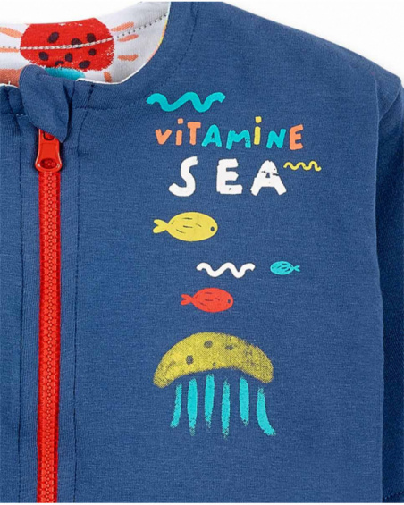 Conjunto reversible punto azul niño Frutti