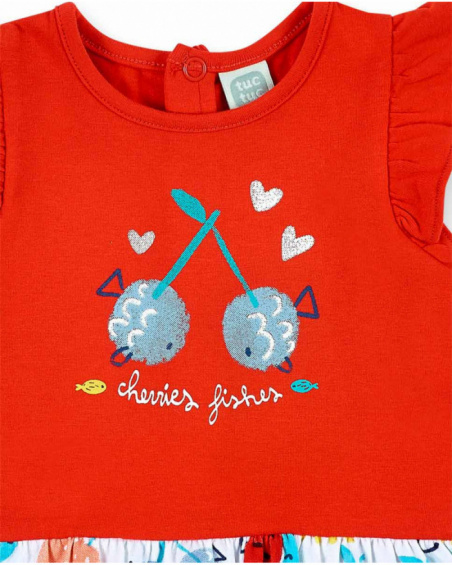 Vestido punto rojo niña Frutti