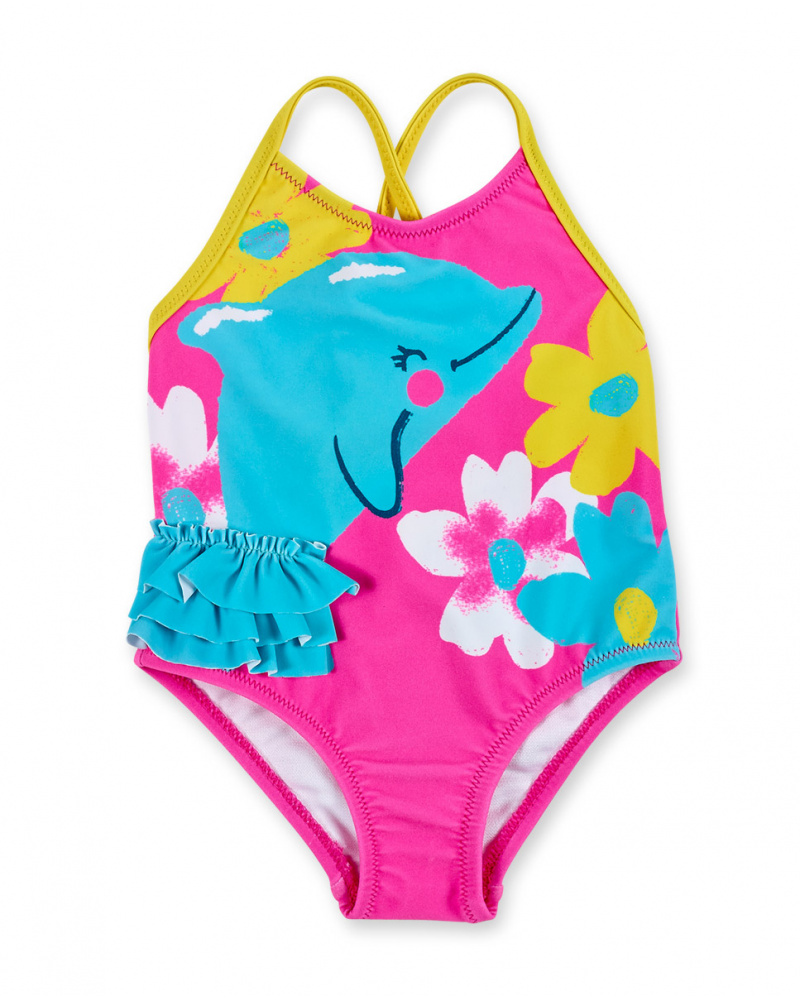 Bañador rosa niña Laguna Beach