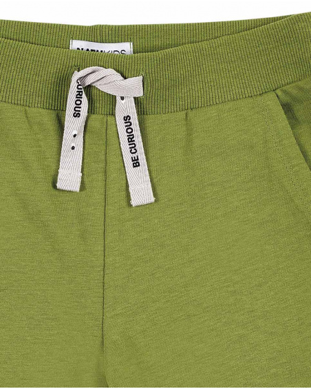 Bermuda punto verde caqui niño Basics