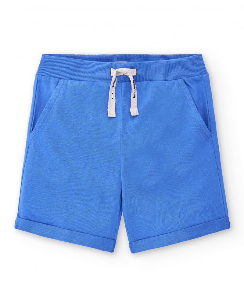 Light blue knitted Bermuda shorts for boy Basics Boy collection tuc tuc