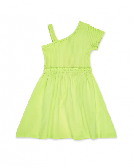 Vestido punto verde niña Neon Jungle