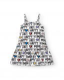 Vestido punto blanco happy niña Summer Vibes