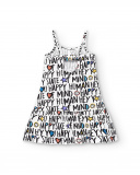 Vestido punto blanco happy niña Summer Vibes