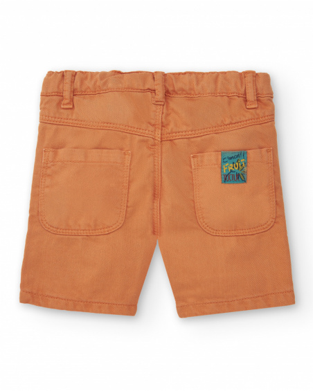 Orange boy's bermuda with fruit print collection Music Up