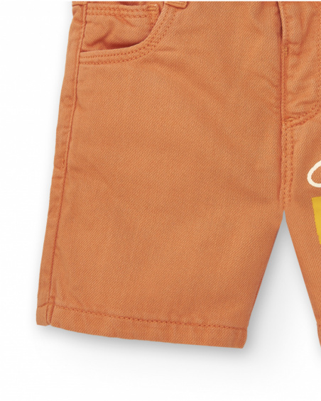 Orange boy's bermuda with fruit print collection Music Up