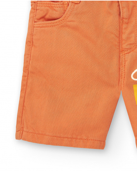 Orange boy's bermuda with fruit print collection Music Up