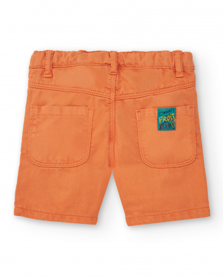 Orange boy's bermuda with fruit print collection Music Up