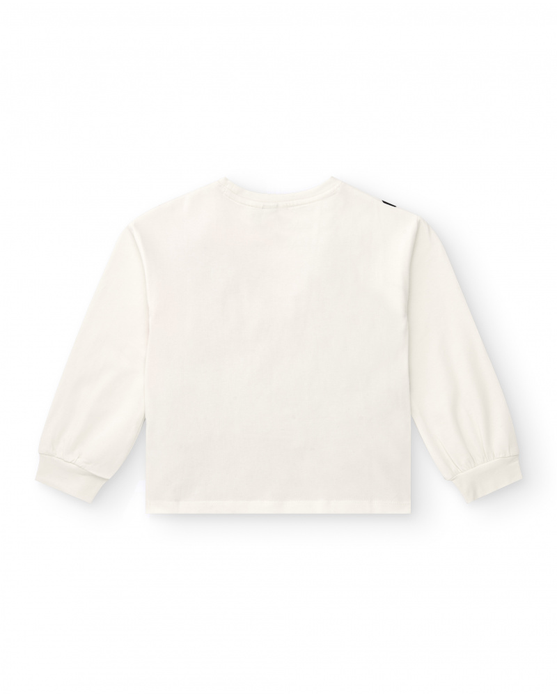 White T-shirt with graffiti print for girls from the Crazy